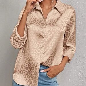 Champagne button up, great for a night out or a day in the office!